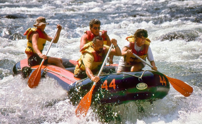 Rafting through rapids